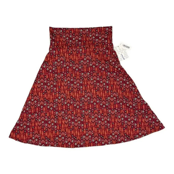 Lularoe Women’s Large Shapes & Arrows‎ Azure A-Line Knee Length Skirt NWT - Picture 1 of 3